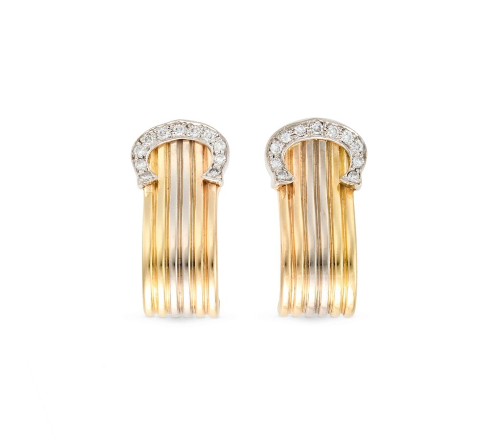 Cartier Diamond C de Cartier Tricolour Gold Earrings