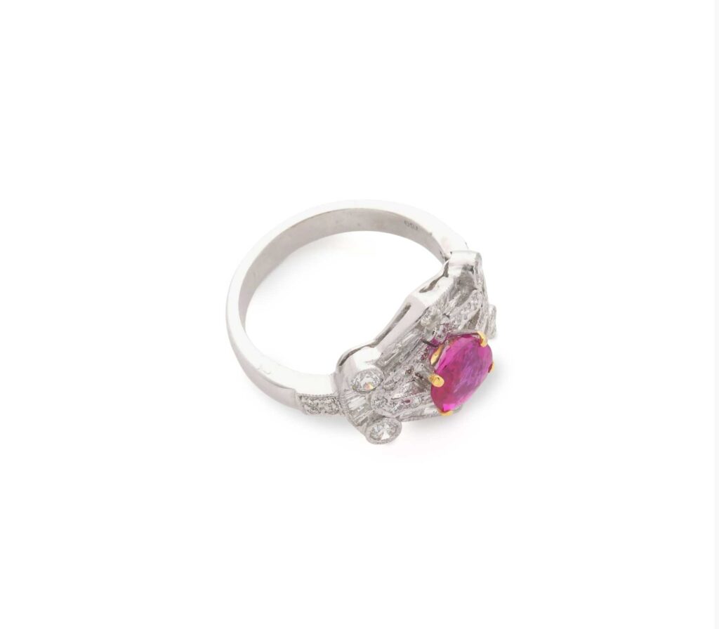 Exceptional Burmese Ruby White Gold Ring