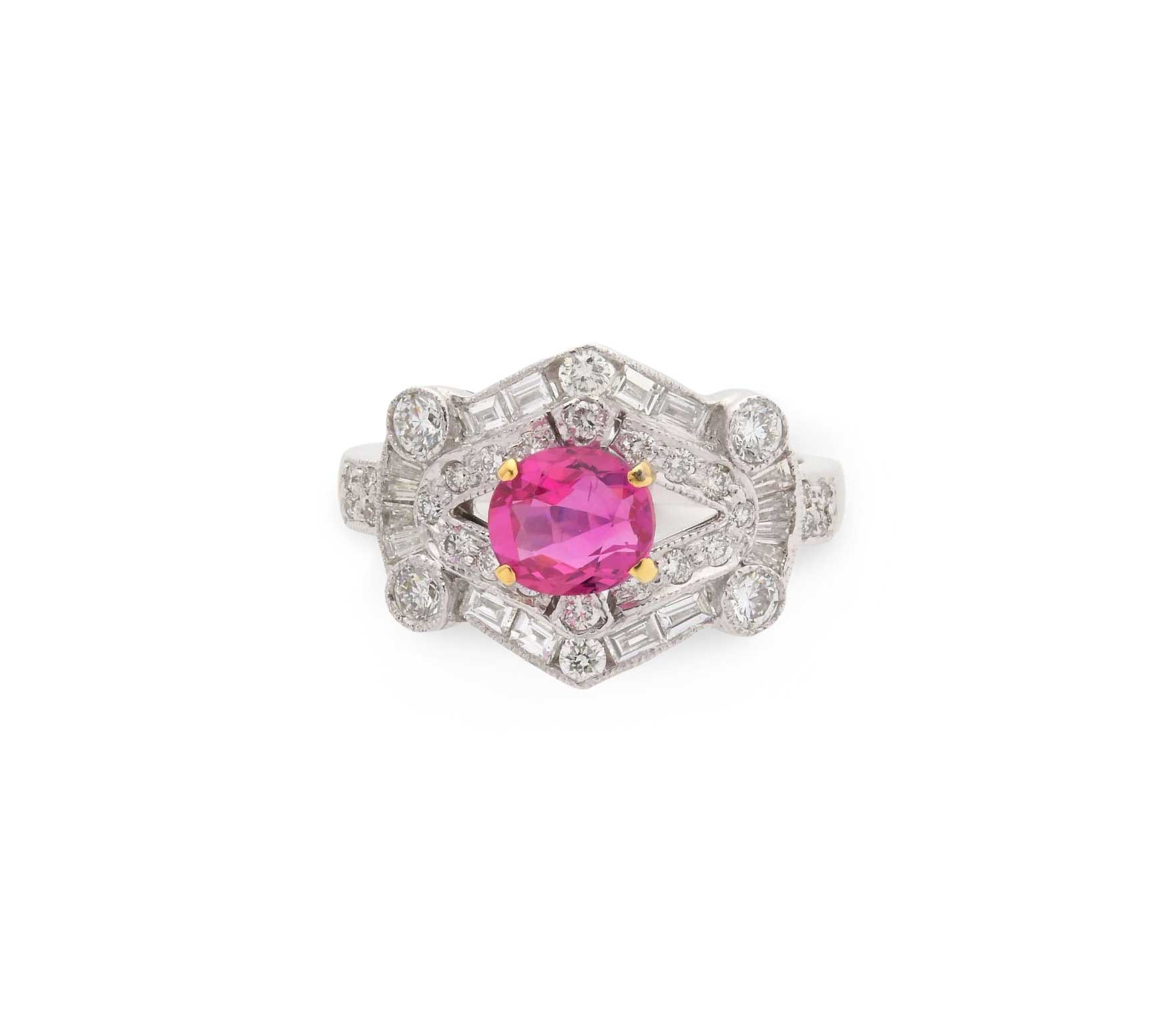 Exceptional Burmese Ruby White Gold Ring