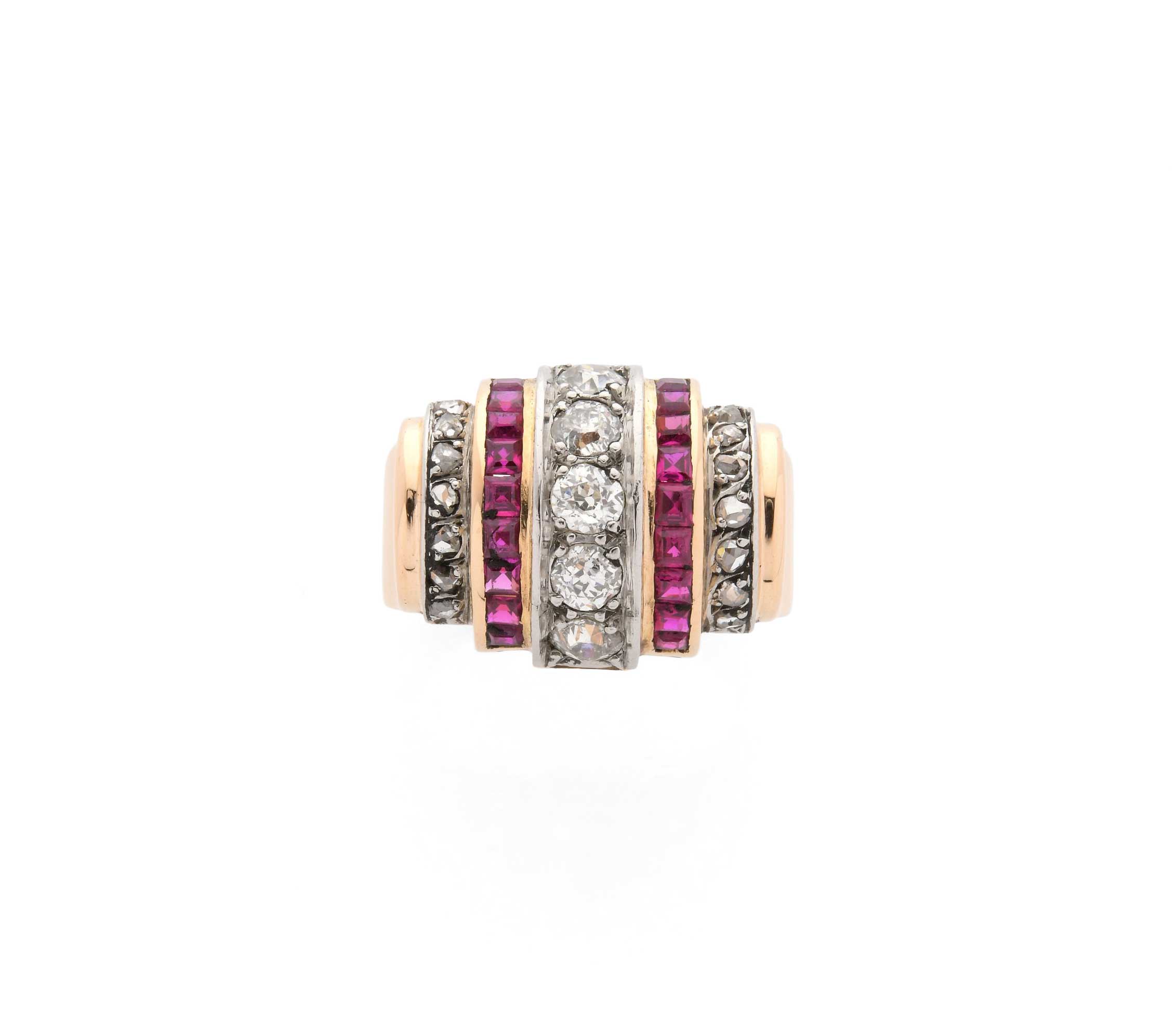 Vintage Ruby & Diamond Gold Ring