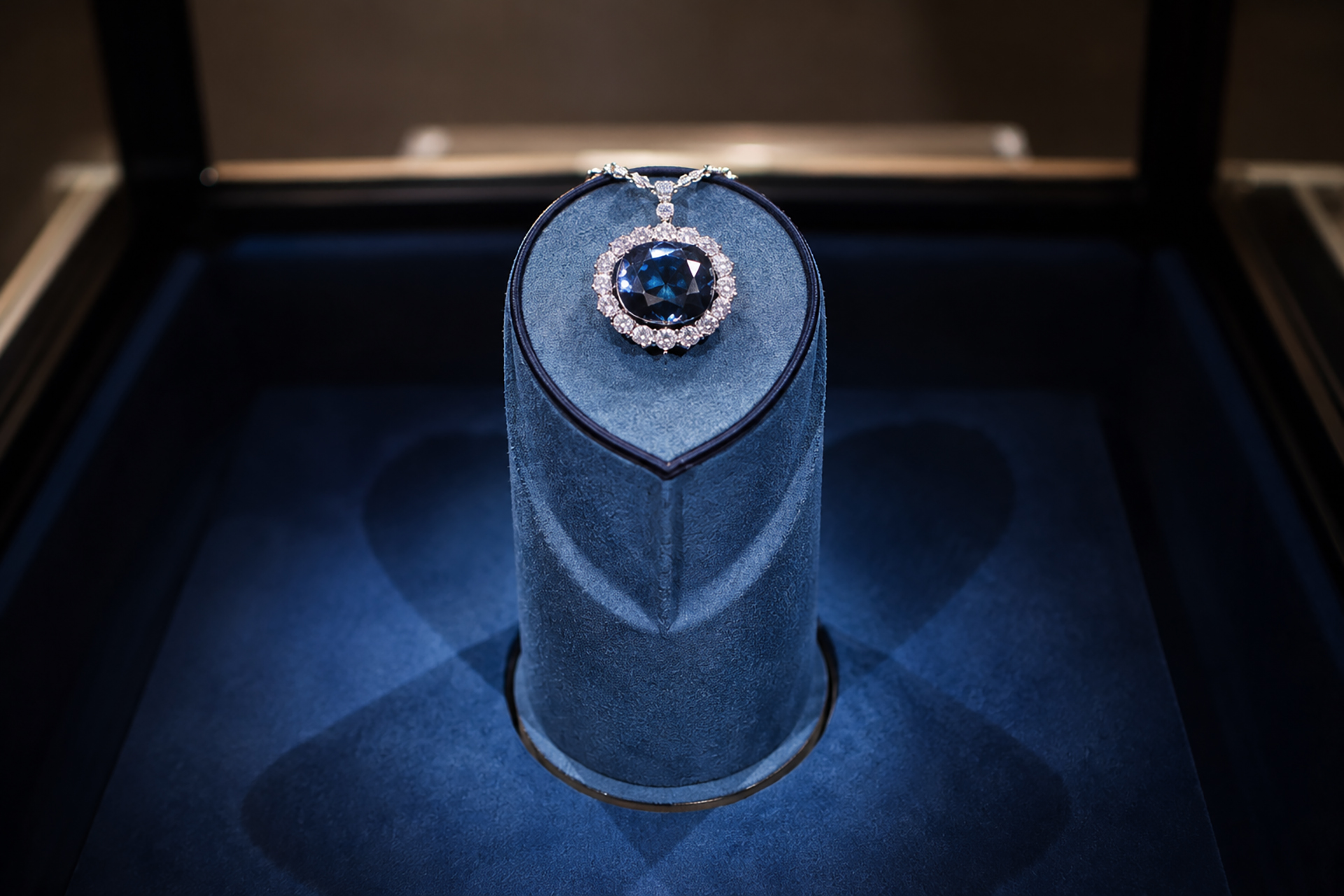 The Hope Diamond (45.52 carats) in the Cartier setting