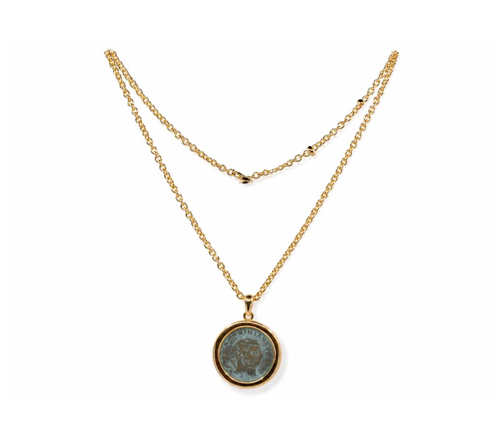 BULGARI &ldquo;Monete&rdquo; Necklace with an Ancient Bronze Coin in 18K Yellow Gold