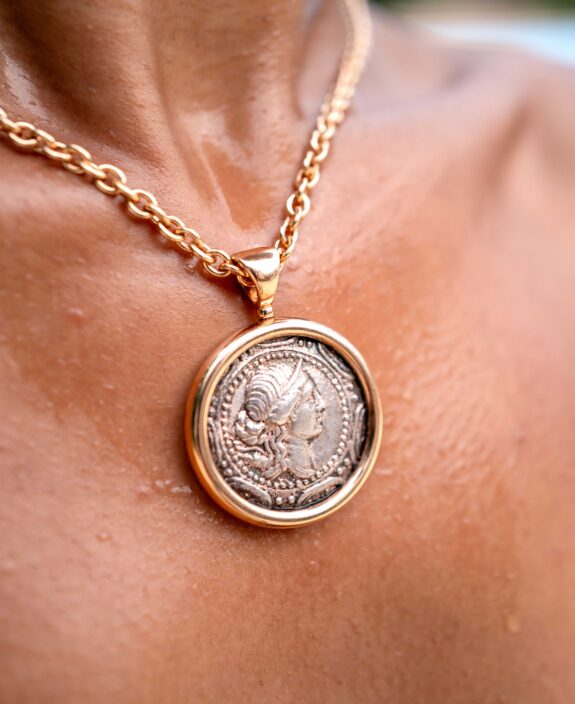 BULGARI &ldquo;Monete&rdquo; Necklace with an Ancient Silver Coin in 18K Rose Gold