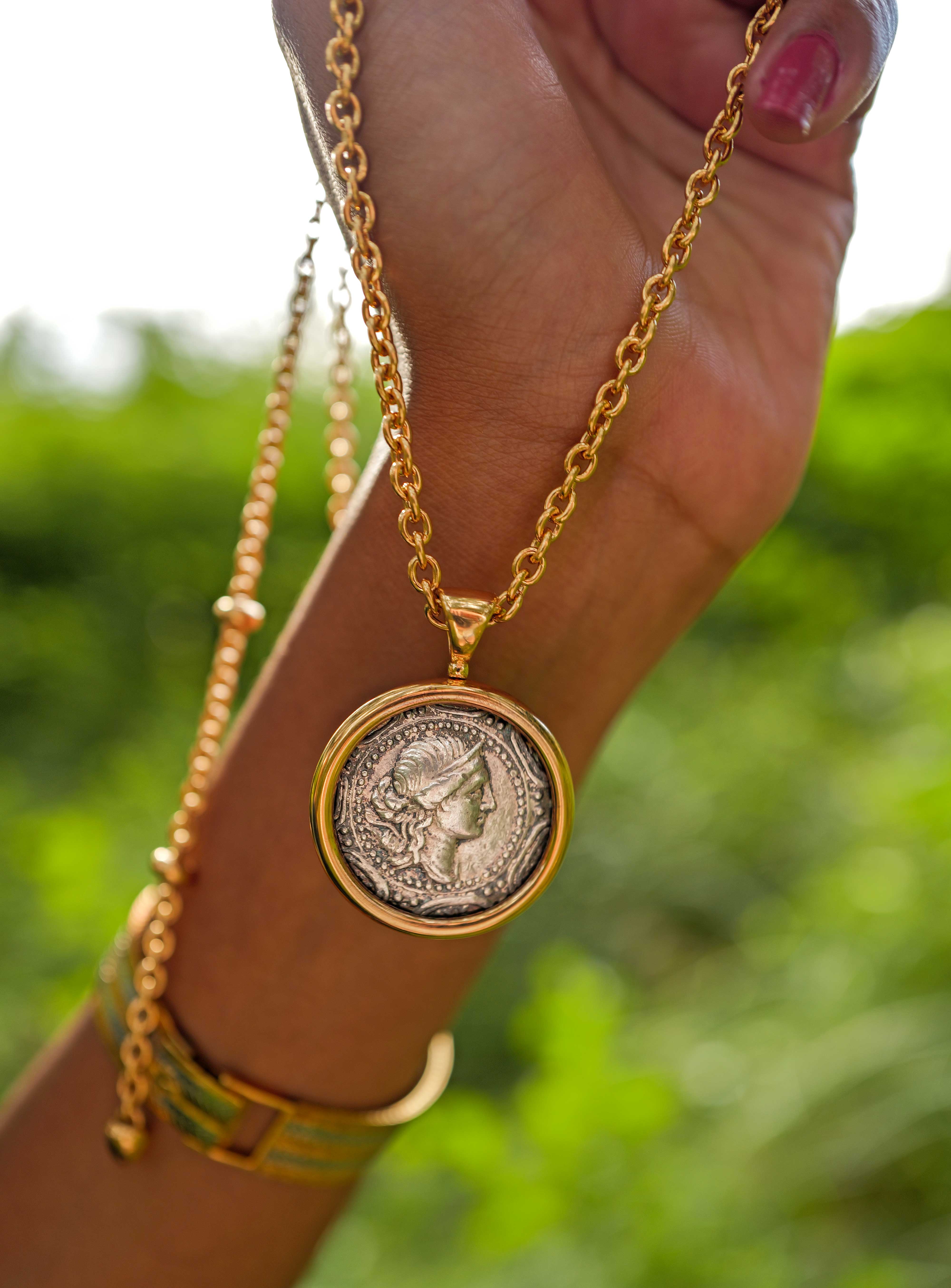 BULGARI &ldquo;Monete&rdquo; Necklace with an Ancient Silver Coin in Rose Gold