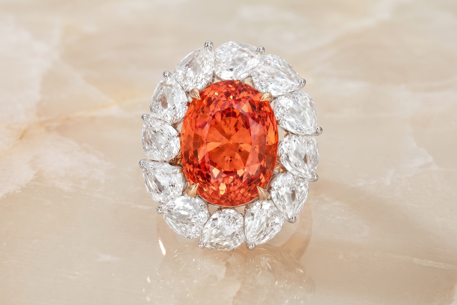 The 28.04-carat padparadscha. Christie's Hong Kong