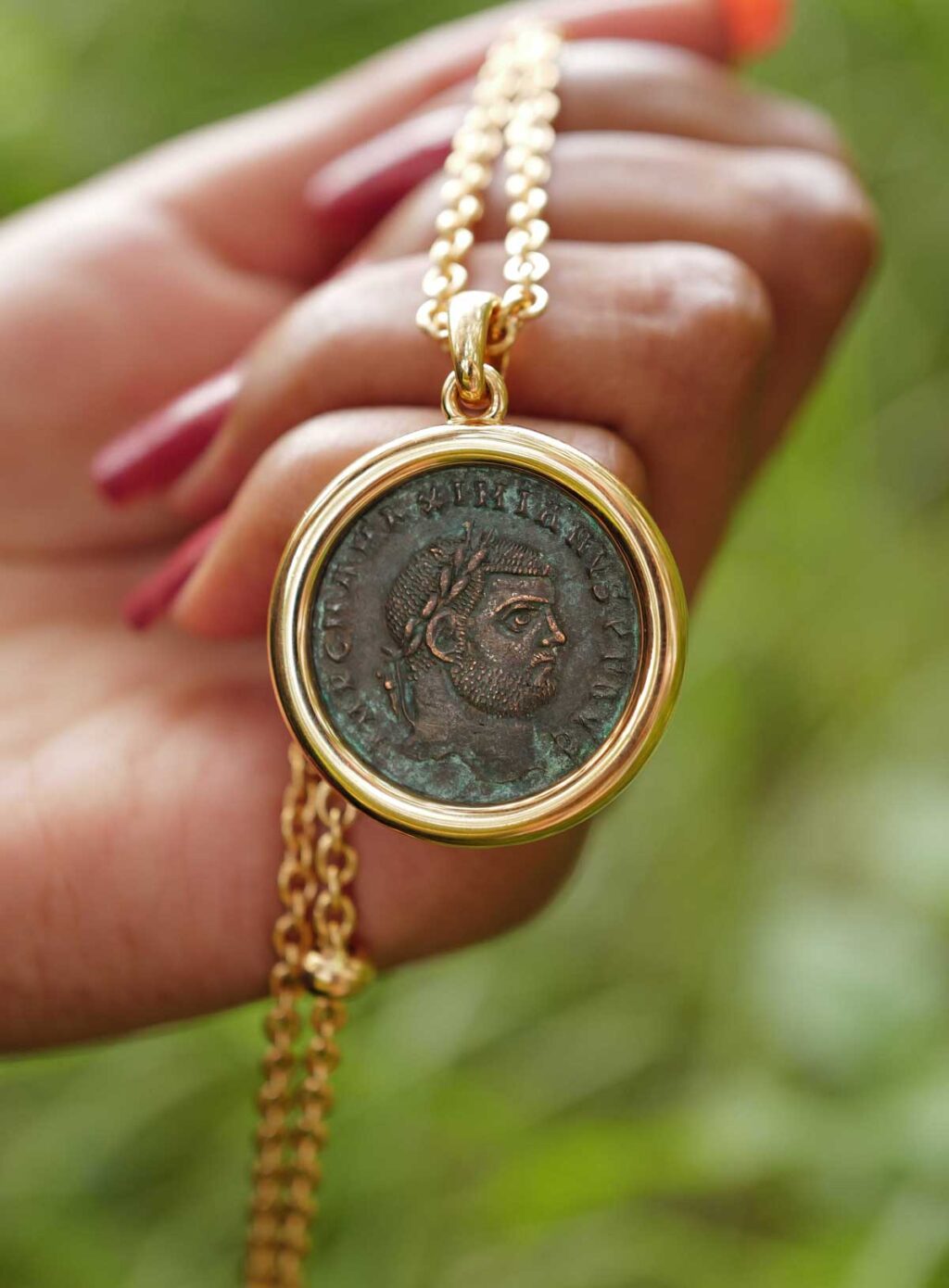 BULGARI &ldquo;Monete&rdquo; Necklace with an Ancient Bronze Coin in 18K Yellow Gold