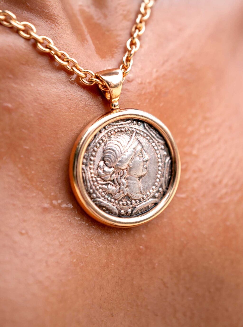 BULGARI &ldquo;Monete&rdquo; Necklace with an Ancient Silver Coin in 18K Rose Gold