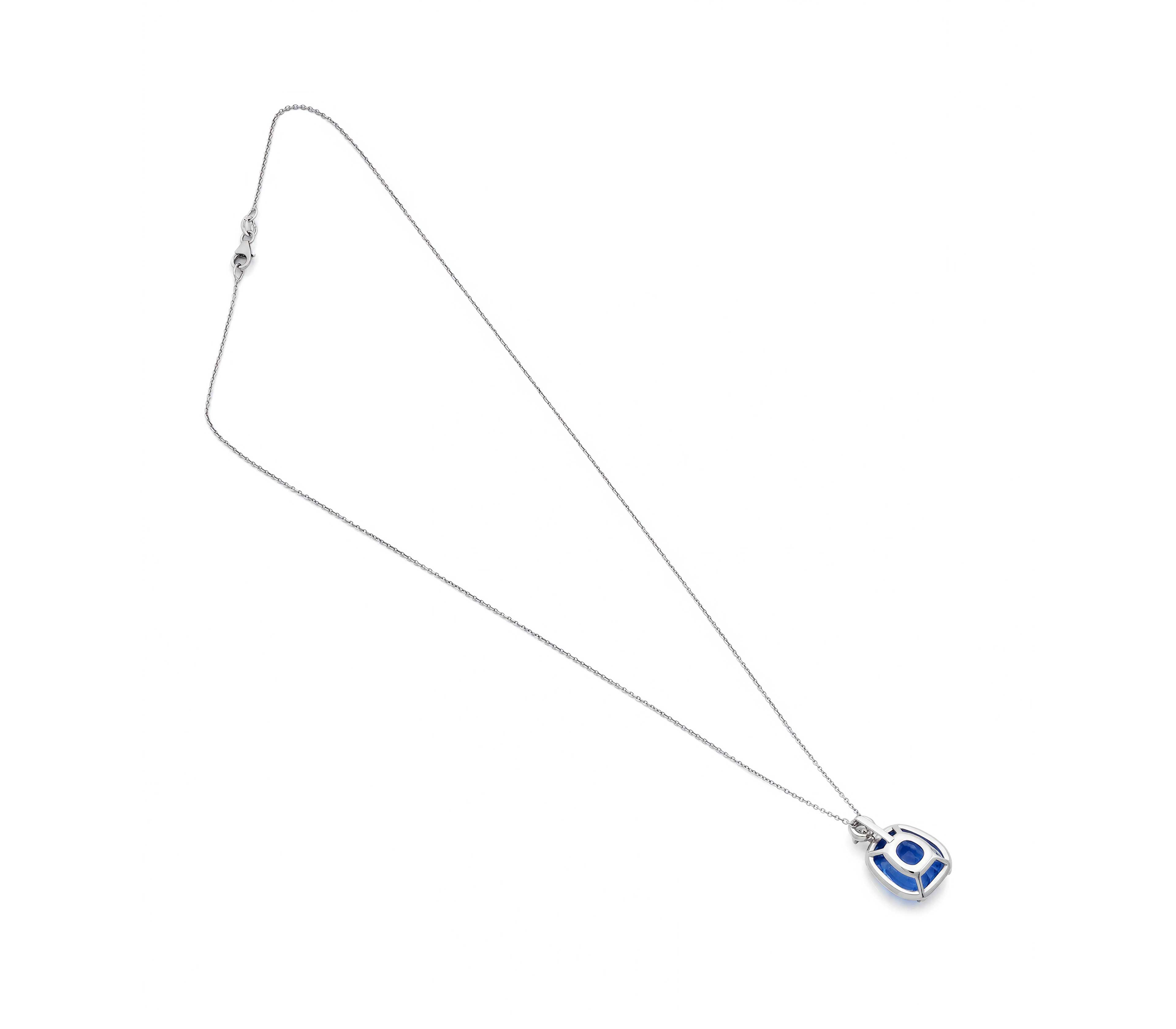 10.35 Ct Unheated Ceylon Sapphire and Diamond Necklace Dunaigre Certified