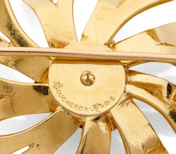 Boucheron Soleil Citrine 18K Gold Brooches, Pair