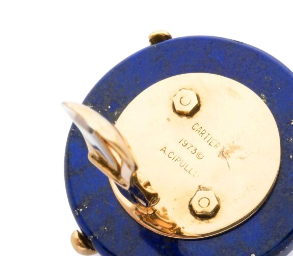 Cartier by Aldo Cipullo Lapis Lazuli 18K Yellow Gold Ear Clips