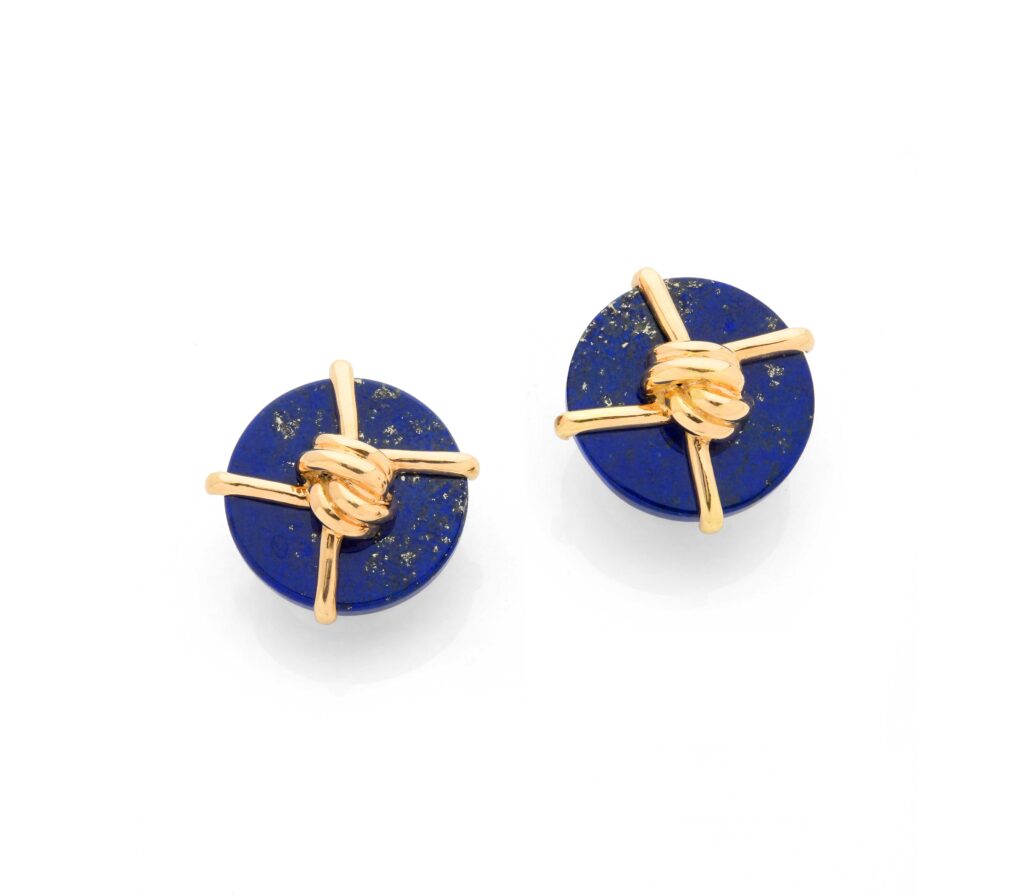 Cartier by Aldo Cipullo Lapis Lazuli 18K Yellow Gold Ear Clips