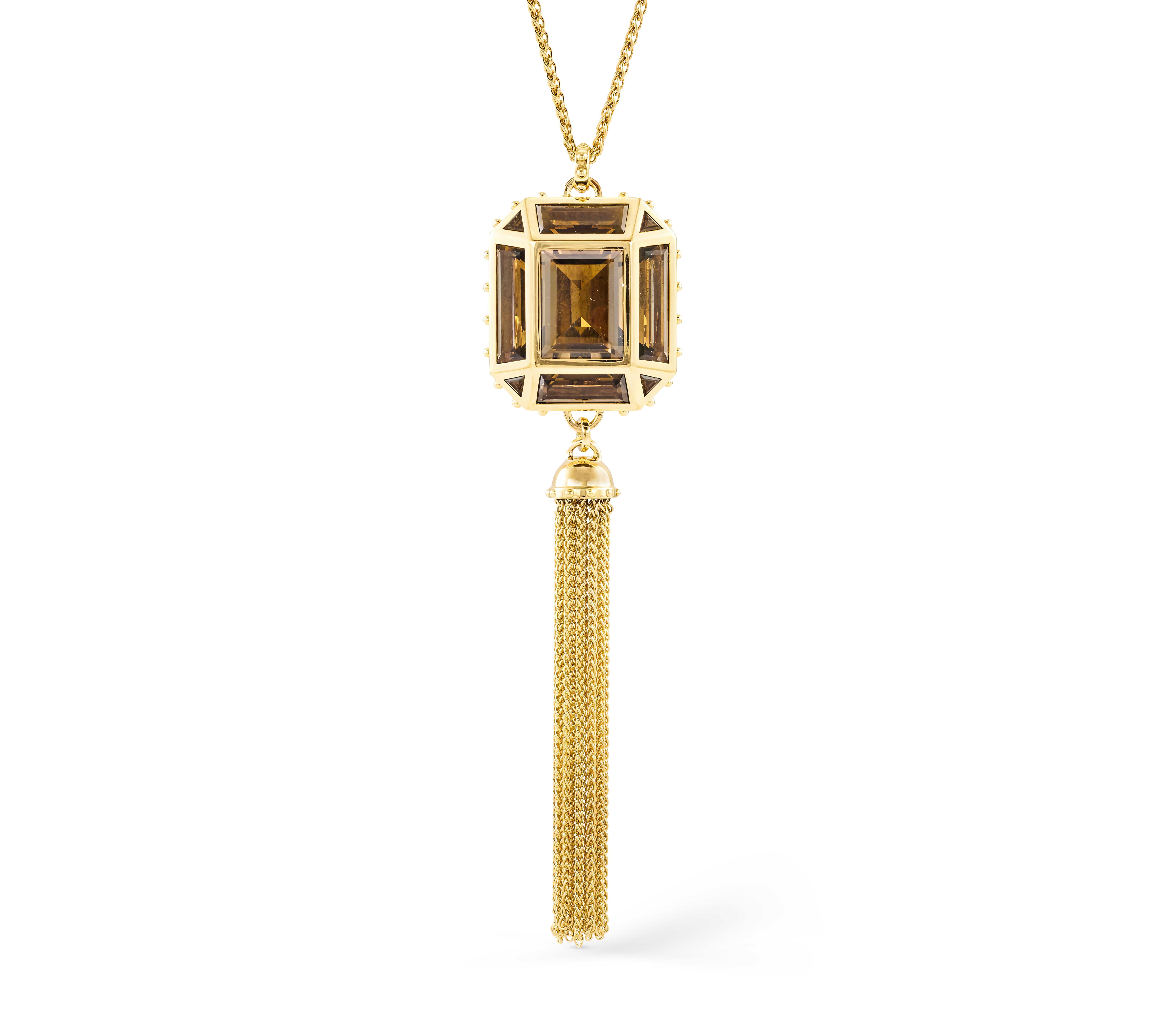 Louis Vuitton Emprise Smoky Quartz 18K Yellow Gold Necklace