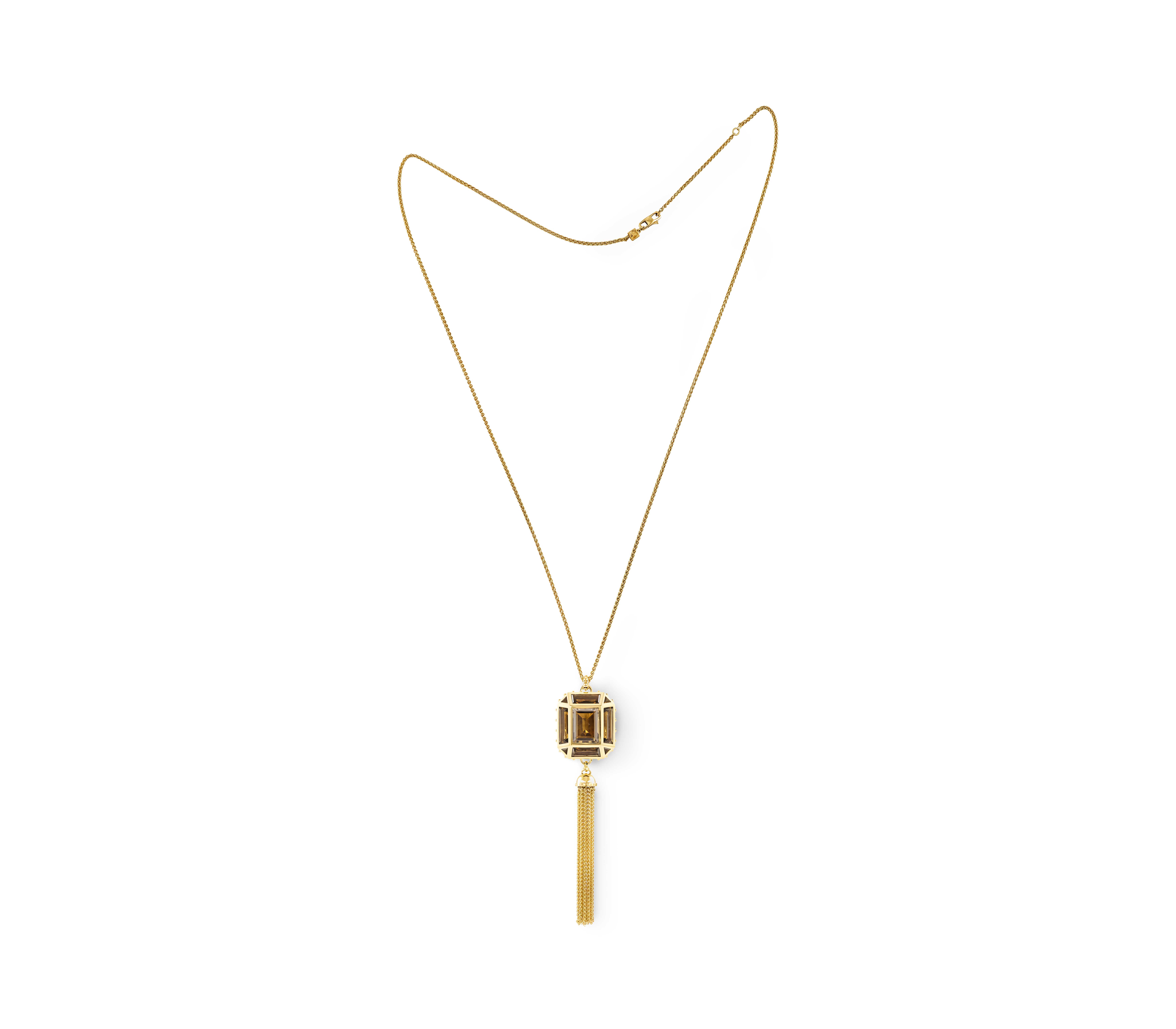 Louis Vuitton Emprise Smoky Quartz 18K Yellow Gold Necklace
