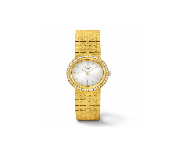 Piaget for Mauboussin 18K Yellow Gold Silver Dial Diamond Bezel Watch