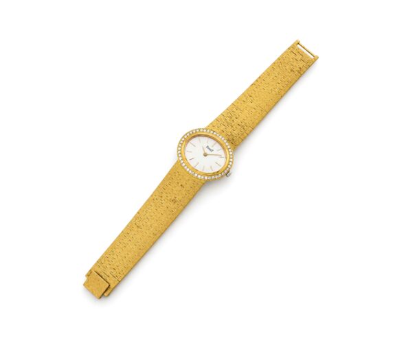 Piaget for Mauboussin 18K Yellow Gold Silver Dial Diamond Bezel Watch