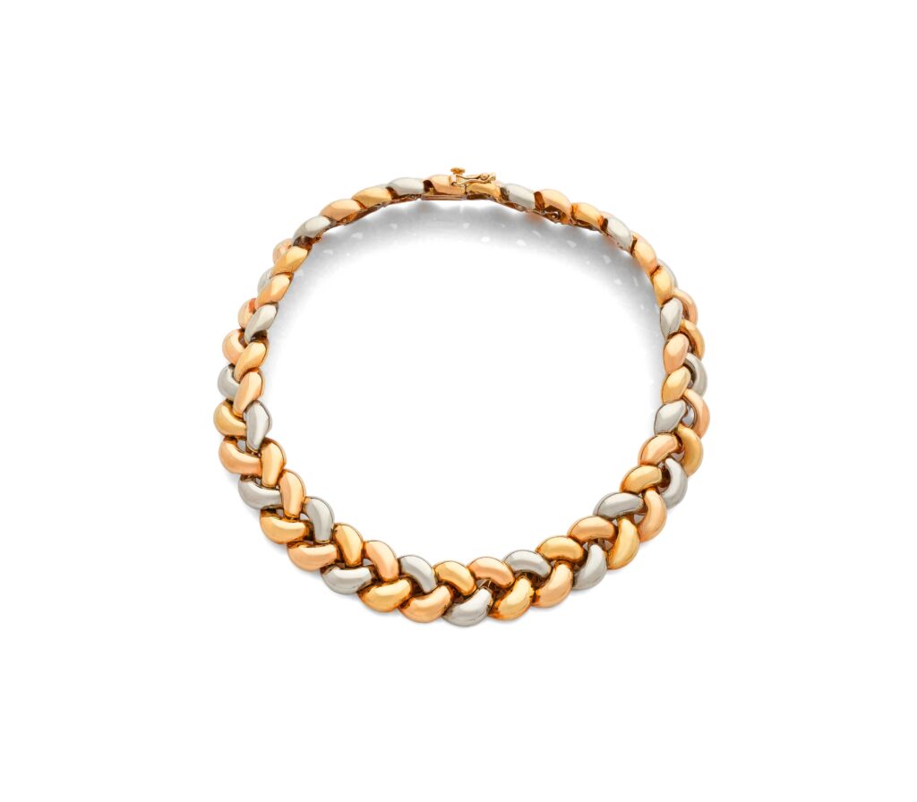 Poiray Tresse Grand Mod&egrave;le 1988 Tri-Color 18K Gold Necklace