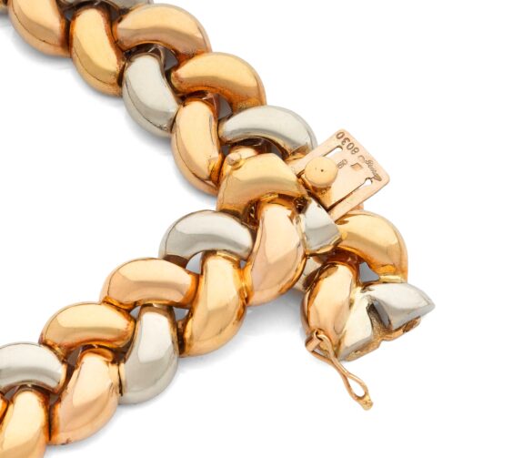 Poiray Tresse Grand Mod&egrave;le 1988 Tri-Color 18K Gold Necklace
