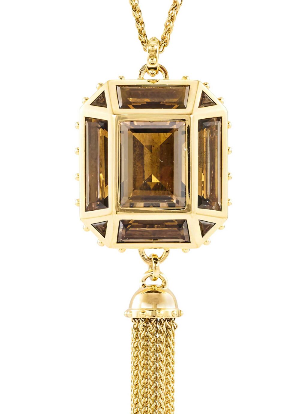 Louis Vuitton Emprise Smoky Quartz 18K Yellow Gold Necklace