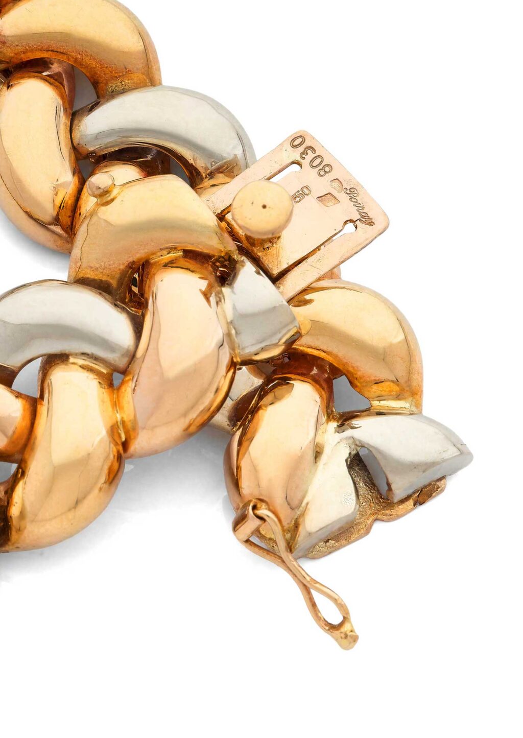 Poiray Tresse Grand Mod&egrave;le 1988 Tri-Color 18K Gold Necklace