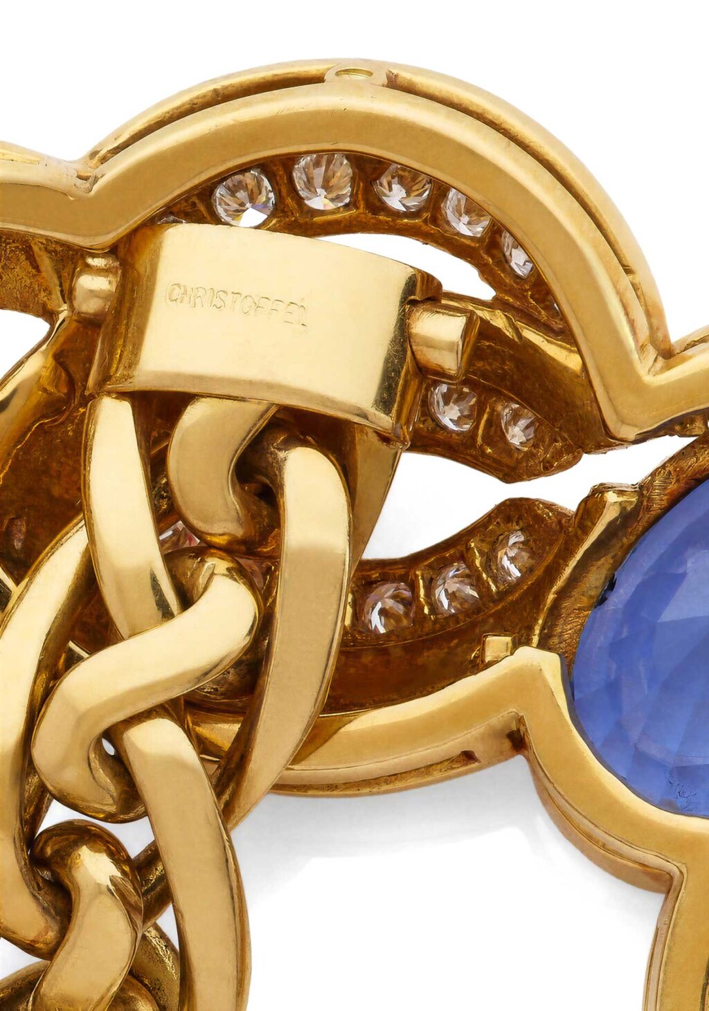 Christoffel Sapphire and Diamond 18K Yellow Gold Necklace