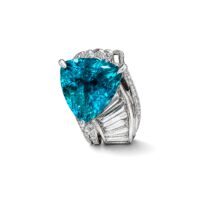 Rare 10.59 Ct Para&iacute;ba Tourmaline and Diamond Ring GIA and ICA GemLab Certified