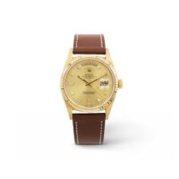 Rolex Day-Date Ref. 18038 18K Yellow Gold Diamond Dial Watch 1988