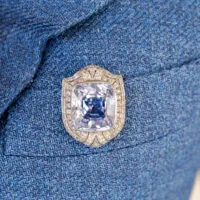 47 carat Sapphire and 15 carat Diamond Art Deco Brooch