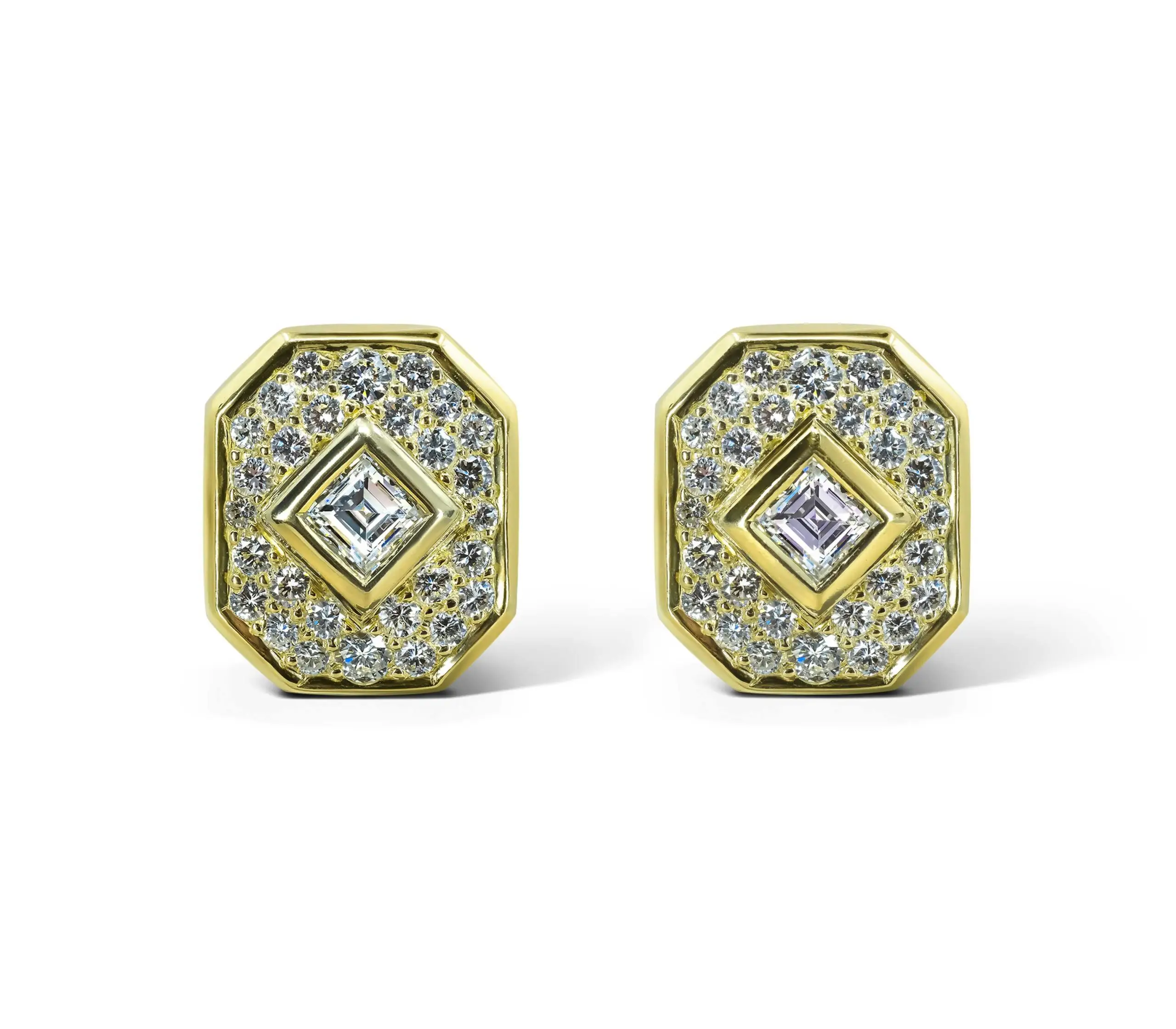 Bvlgari Gold and Diamond Clip Earrings