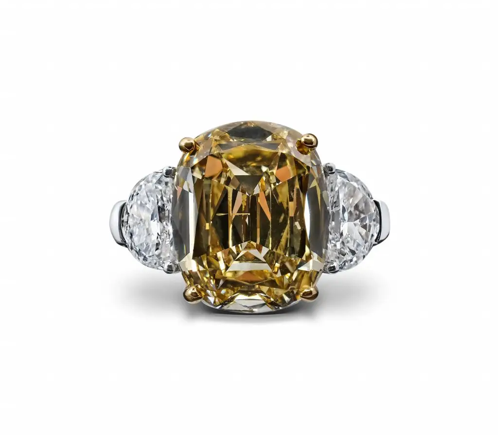 8.19 carat Fancy Deep Brownish Yellow Diamond Ring GIA