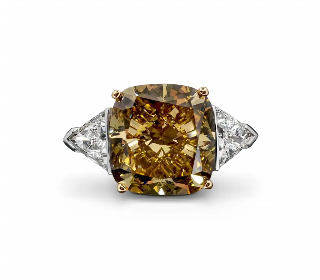 11.64 carat Fancy Dark Brown-Yellow Diamond Ring GIA