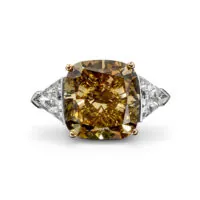 Bague en diamant de 11,64 carats de couleur Fancy Dark Brown-Yellow GIA