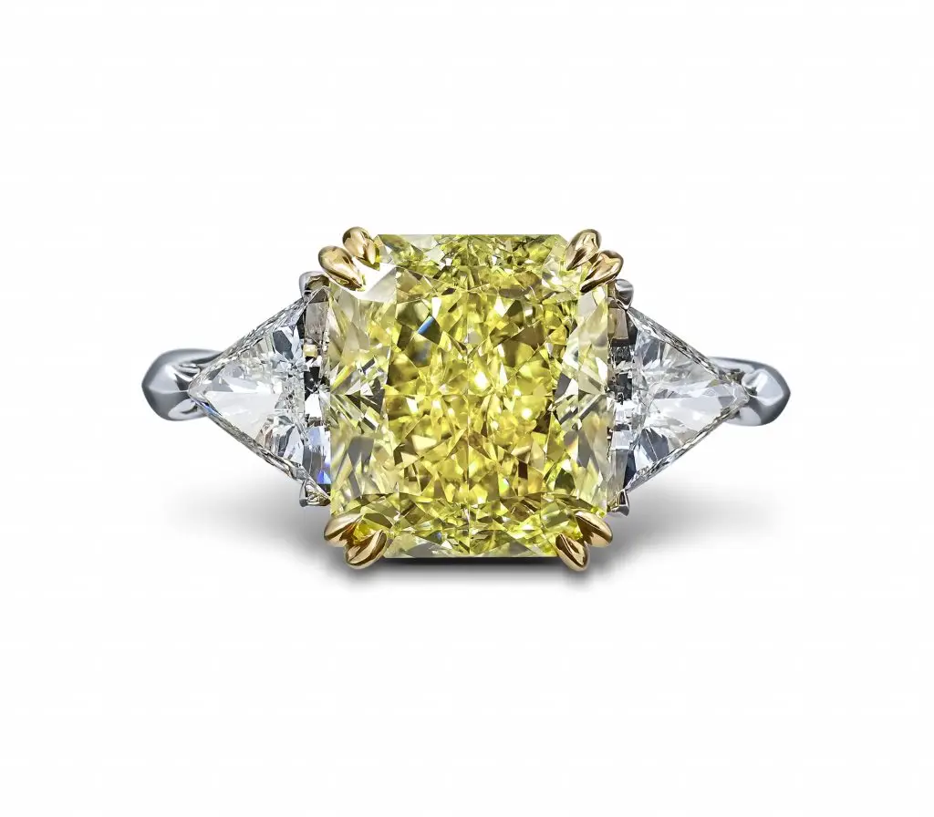 5.02 carat Fancy Yellow Diamond Ring GIA