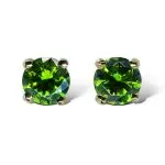 Pair of Green Demantoid Studs