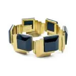 Art Deco Onyx and 18k Gold Bracelet