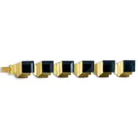 Bracelet Art déco en onyx et or 18 carats