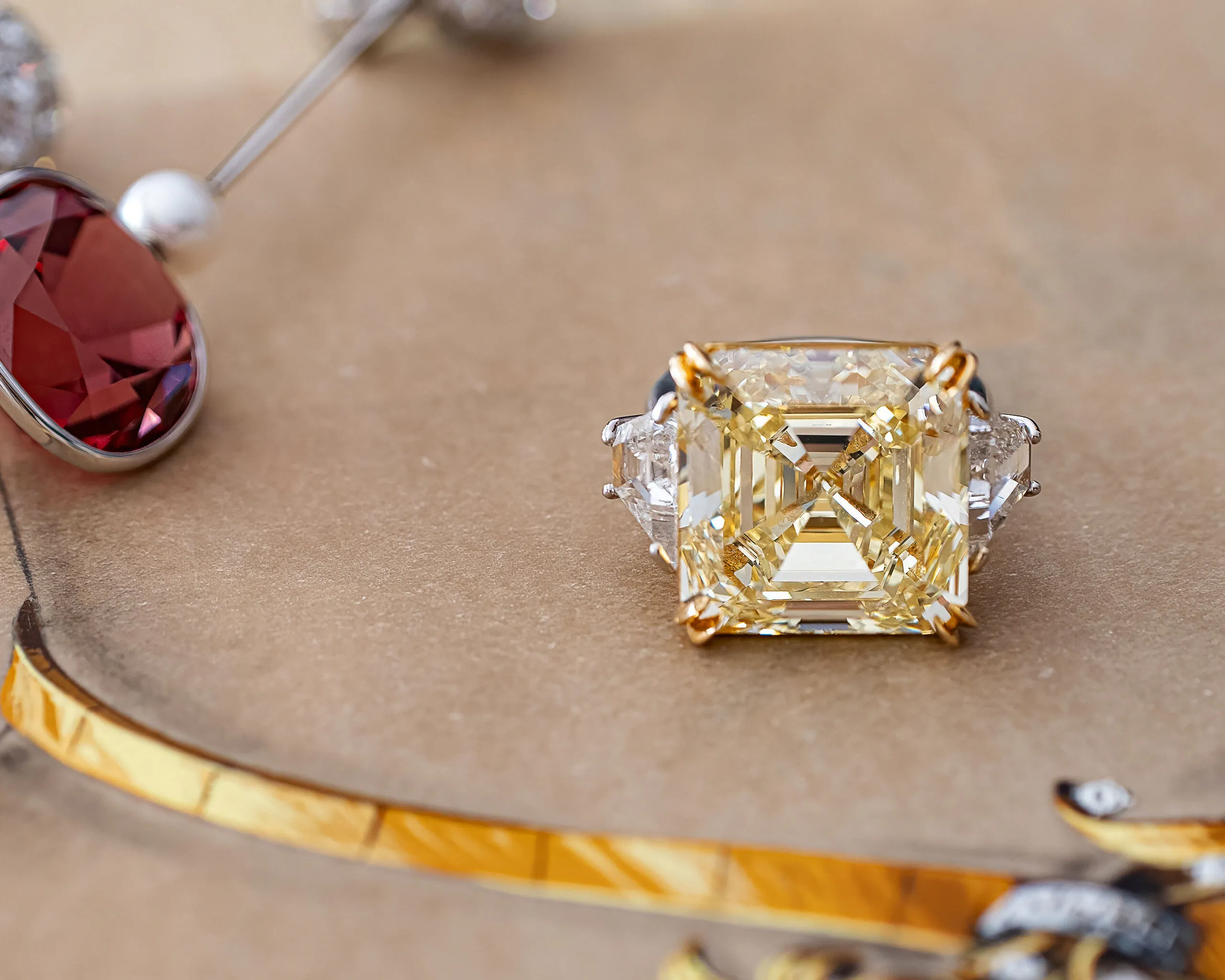 23.84 carat Fancy Yellow Diamond Ring GIA