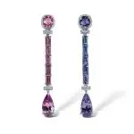 Spinel and Diamond Drop Earrings