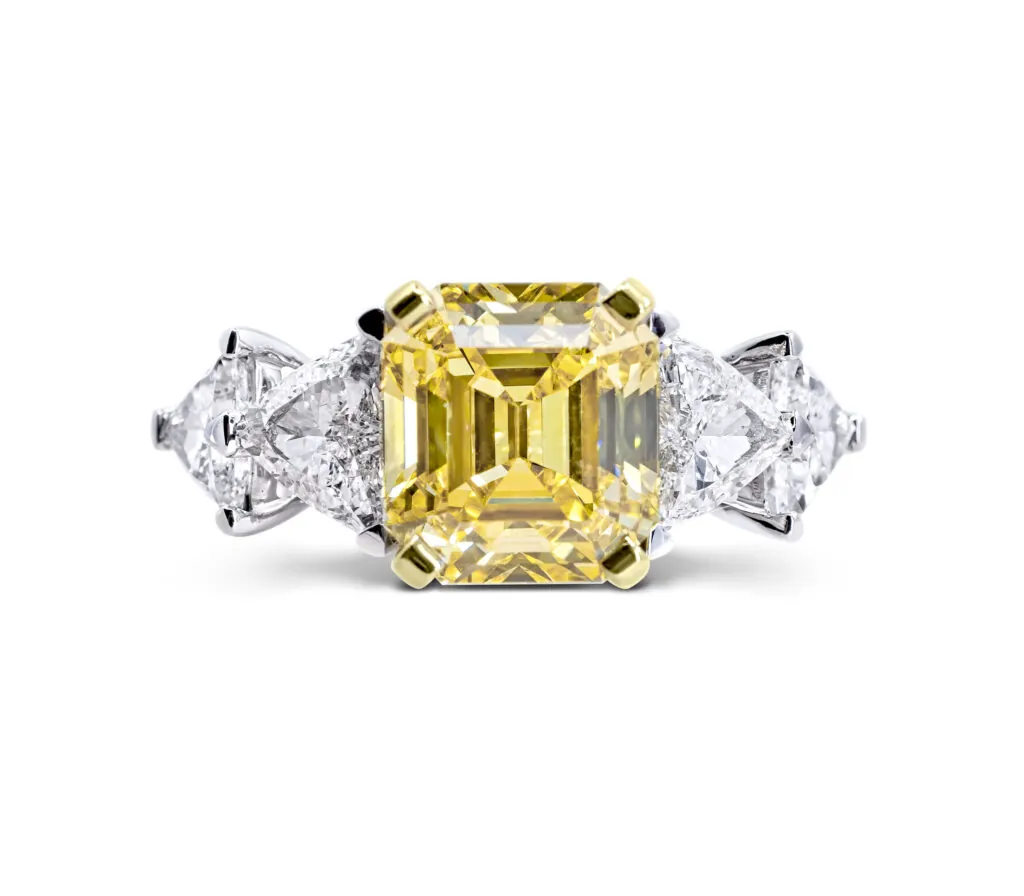 Fancy Vivid Yellow Diamond Ring