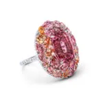 13.66-Carat Pink Spinel Ring with Multicolored Sapphires