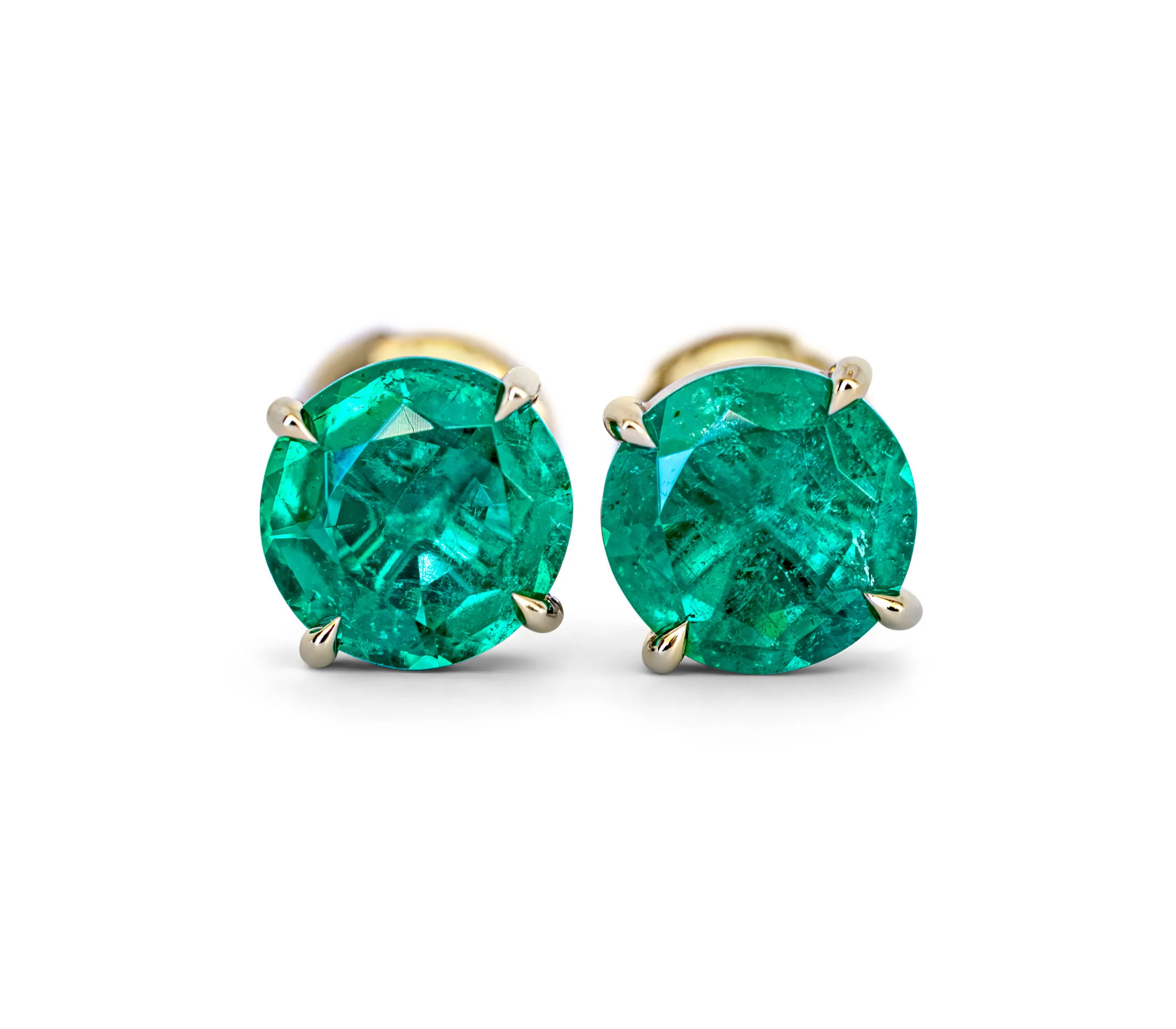 Colombian Emeralds Studs Earrings