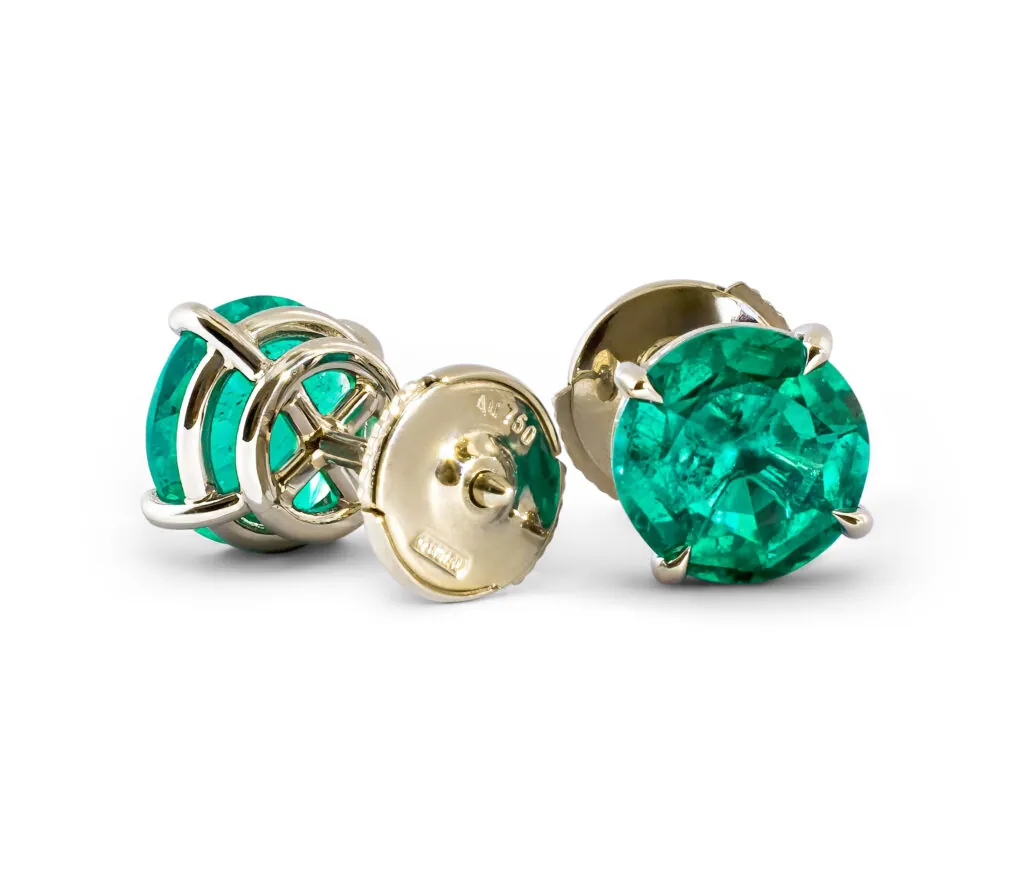 Colombian Emeralds Studs Earrings