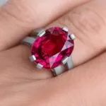 10.84-carat Oval Rubellite Ring