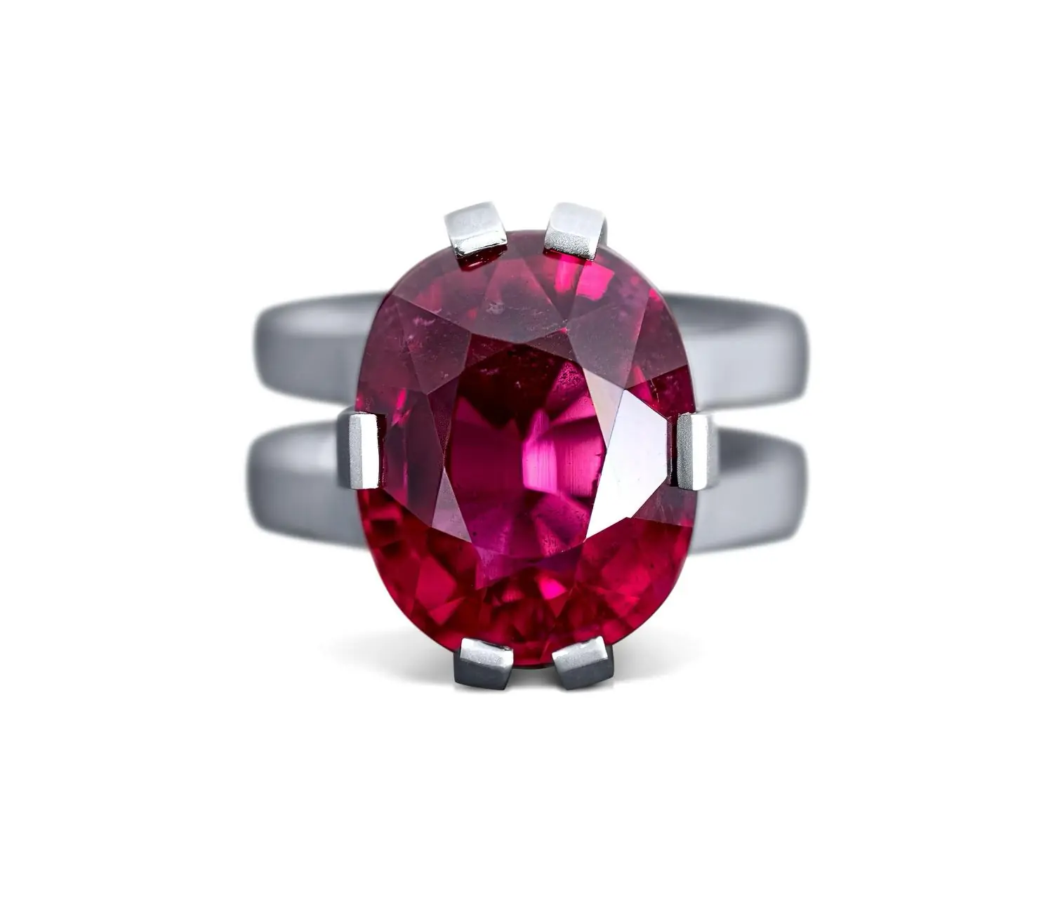 10.84-carat Oval Rubellite Ring