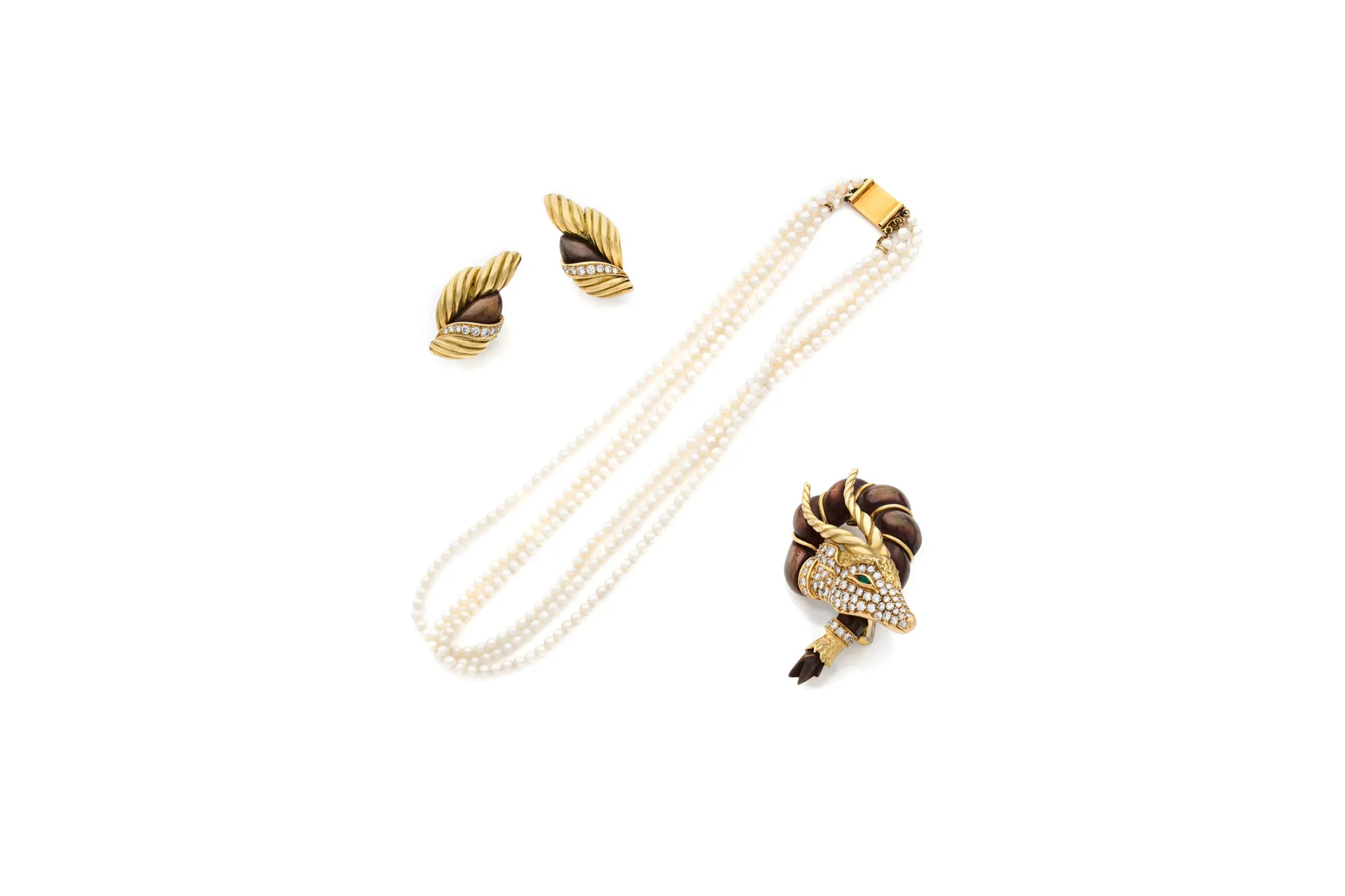 The Chaumet Antelope Suite on the white background