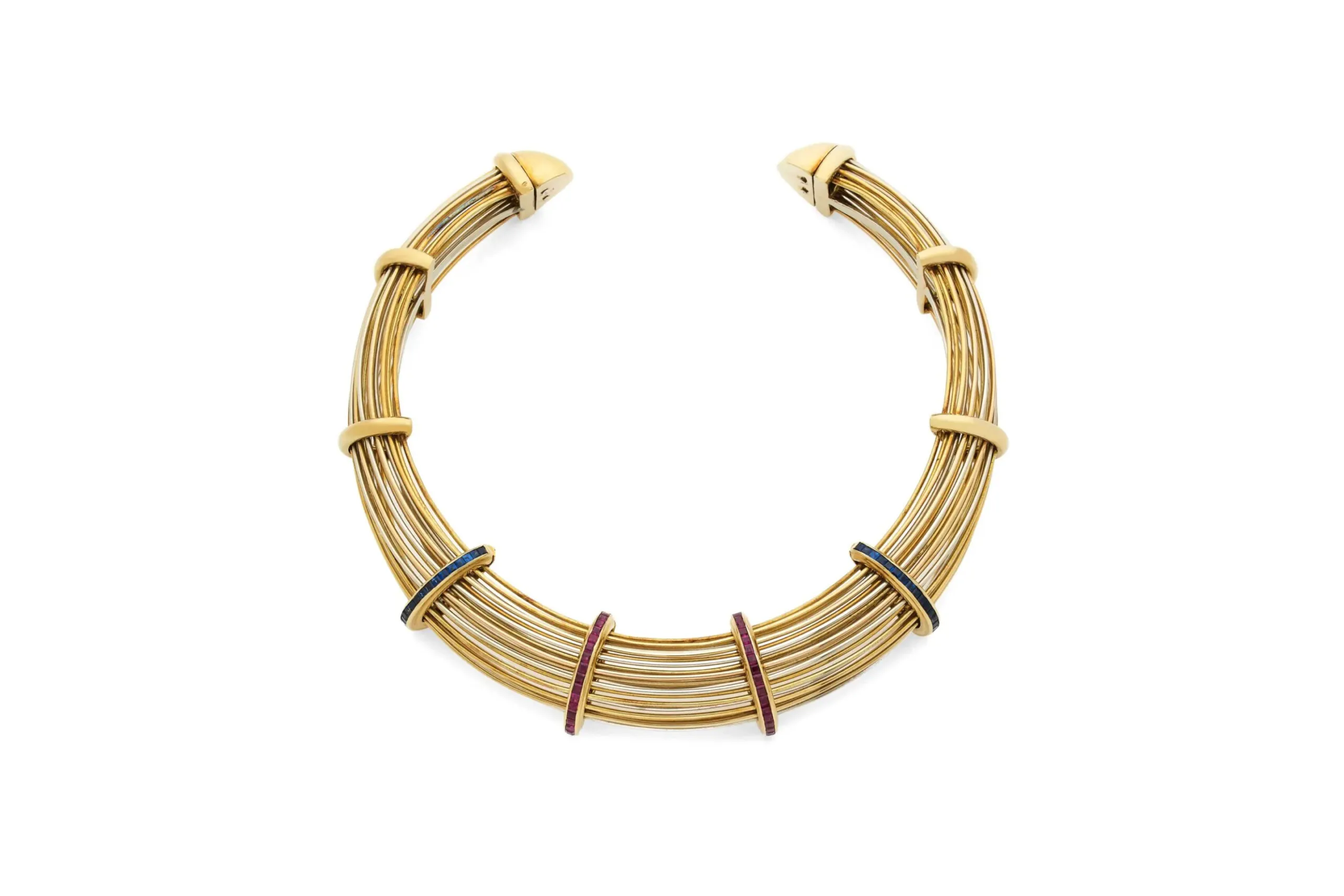 The Poiray Gold Collar Necklace on the white background