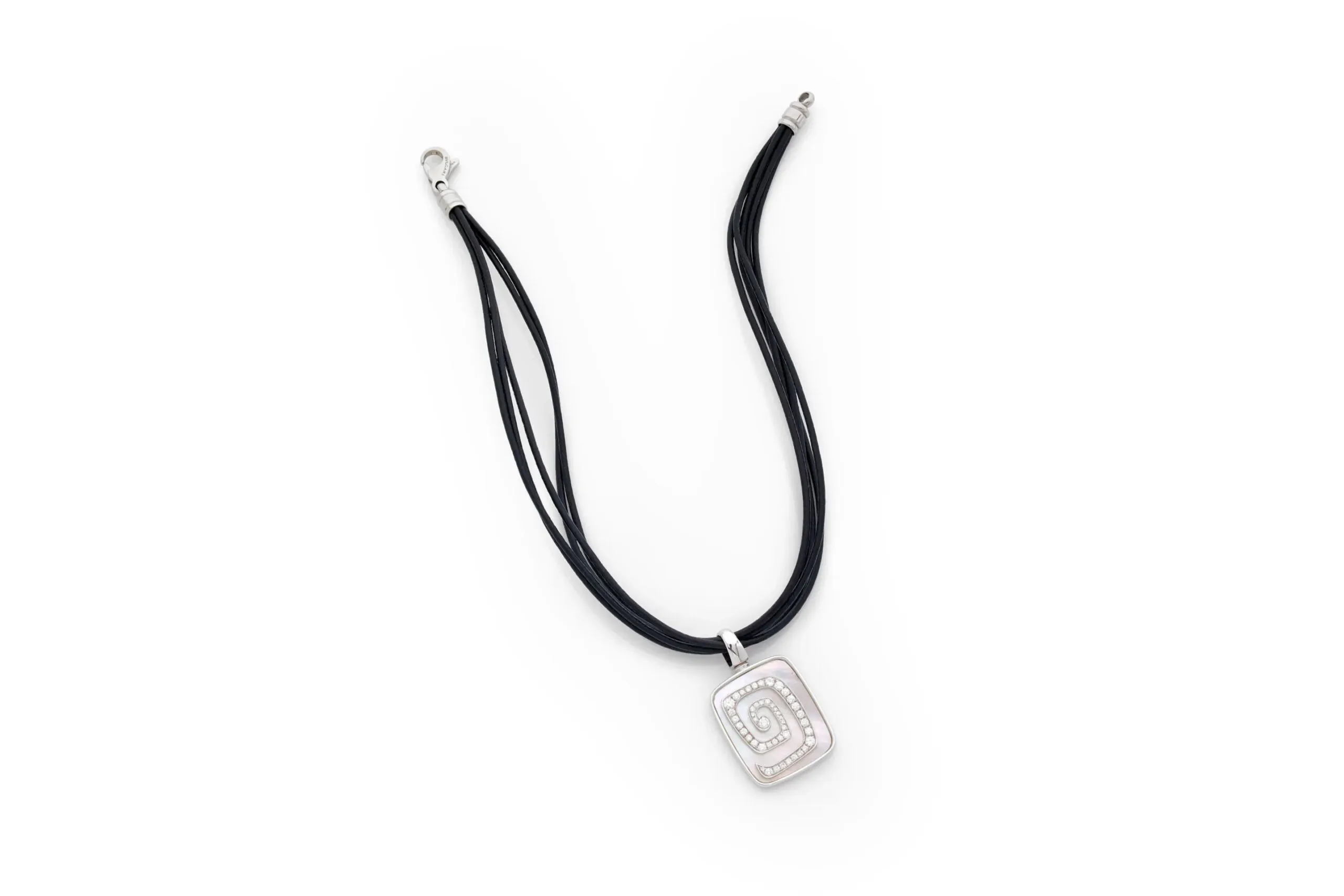 The Diamond Pearl Necklace on the white background