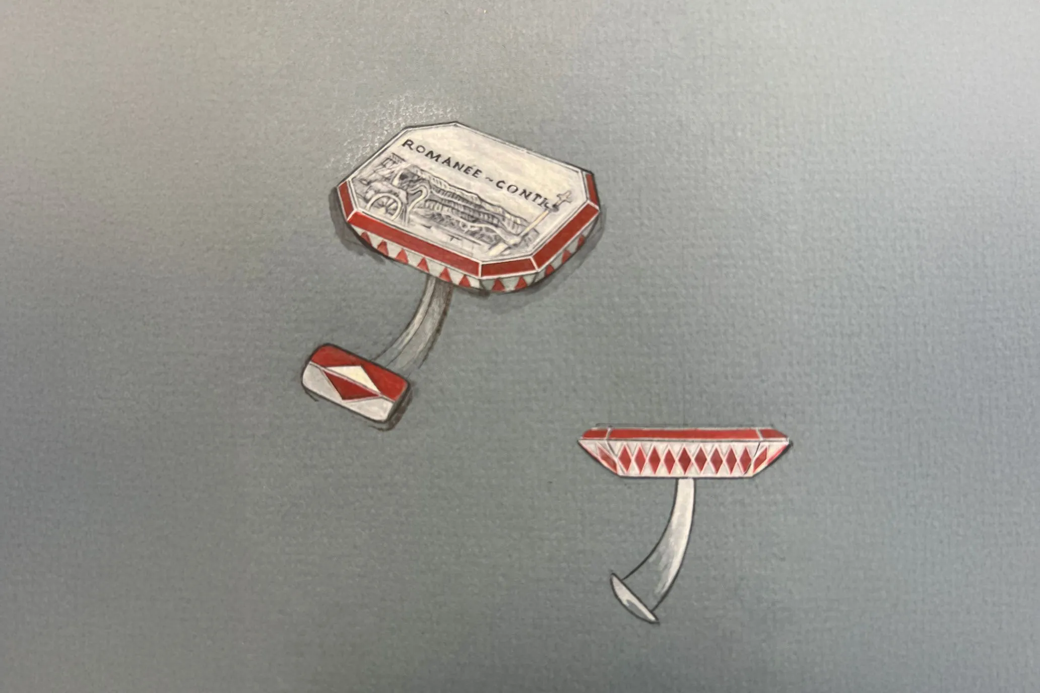Initial sketches of Romanée-Conti & Monaco Cufflinks