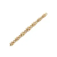 Bracelet Français en Or Rose et Diamants Quatrefeuilles Années 1960