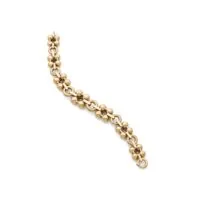 Bracelet Français en Or Rose et Diamants Quatrefeuilles Années 1960