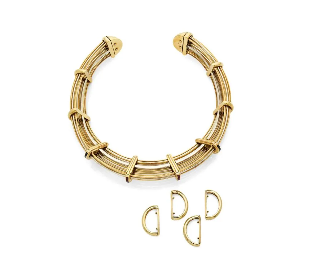 Poiray Multi-Gold Collar Necklace 1980s